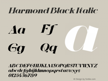 Harmond Black Italic Version 1.001;Fontself Maker 3.5.4 Font Sample