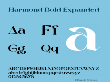 Harmond Bold Expanded Version 1.001;Fontself Maker 3.5.4图片样张