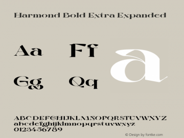 Harmond Bold Extra Expanded Version 1.001;Fontself Maker 3.5.4图片样张