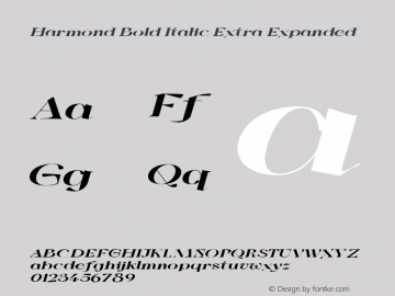 Harmond Bold Ita ExtExp Version 1.001;Fontself Maker 3.5.4图片样张