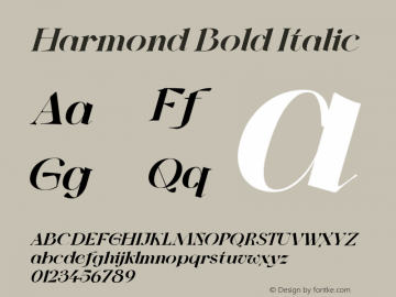 Harmond Bold Italic Version 1.001;Fontself Maker 3.5.4 Font Sample