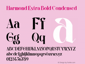 Harmond Extra Bold Condensed Version 1.001;Fontself Maker 3.5.4 Font Sample