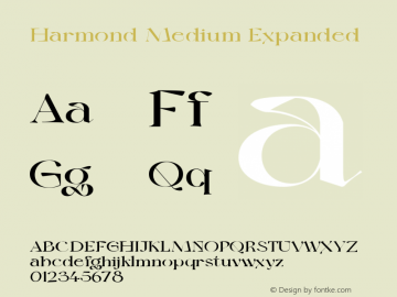 Harmond Medium Expanded Version 1.001;Fontself Maker 3.5.4 Font Sample