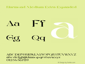 Harmond Medium Extra Expanded Version 1.001;Fontself Maker 3.5.4 Font Sample