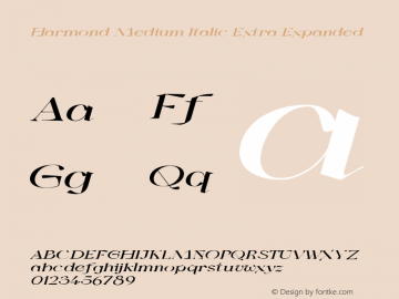 Harmond Med Ita ExtExp Version 1.001;Fontself Maker 3.5.4 Font Sample
