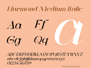 Harmond Medium Italic Version 1.001;Fontself Maker 3.5.4 Font Sample