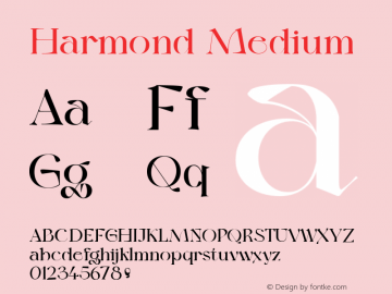 Harmond Medium Version 1.001;Fontself Maker 3.5.4 Font Sample