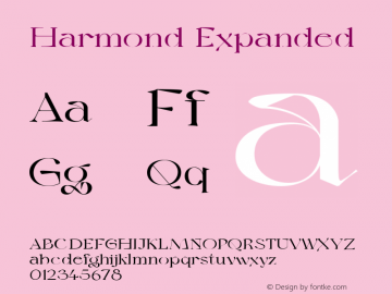 Harmond Expanded Version 1.001;Fontself Maker 3.5.4 Font Sample