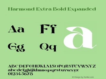Harmond Extra Bold Expanded Version 1.001;Fontself Maker 3.5.4图片样张