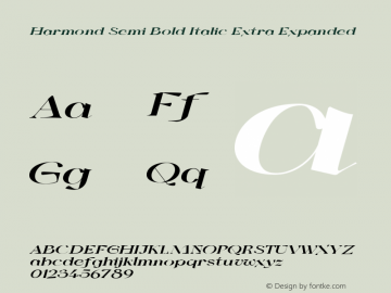 Harmond SemBd Ita ExtExp Version 1.001;Fontself Maker 3.5.4图片样张
