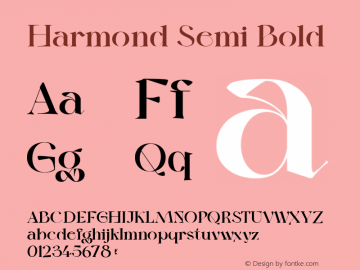 Harmond Semi Bold Version 1.001;Fontself Maker 3.5.4 Font Sample