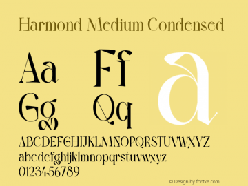 Harmond Medium Condensed Version 1.001;Fontself Maker 3.5.4 Font Sample
