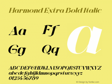 Harmond Extra Bold Italic Version 1.001;Fontself Maker 3.5.4图片样张