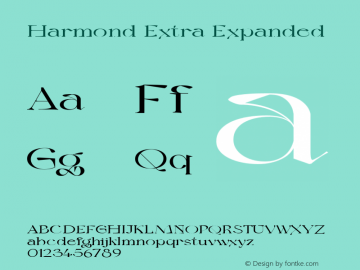 Harmond Extra Expanded Version 1.001;Fontself Maker 3.5.4图片样张