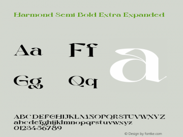 Harmond SemBd ExtExp Version 1.001;Fontself Maker 3.5.4 Font Sample