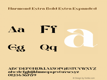 Harmond ExtBd ExtExp Version 1.001;Fontself Maker 3.5.4图片样张
