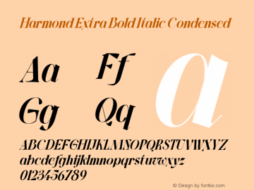 Harmond ExtBd Ita Cond Version 1.001;Fontself Maker 3.5.4 Font Sample
