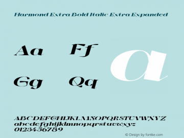 Harmond ExtBd Ita ExtExp Version 1.001;Fontself Maker 3.5.4 Font Sample