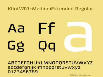 Klint W01 Medium Extended Version 1.00 Font Sample