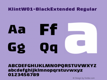 Klint W01 Black Extended Version 1.00 Font Sample