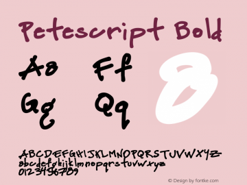 Petescript Bold 001.000 Font Sample