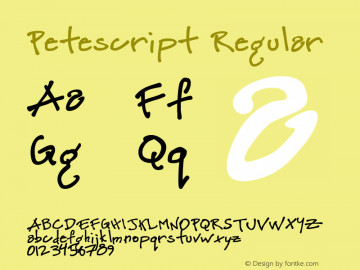 Petescript Regular 001.000 Font Sample
