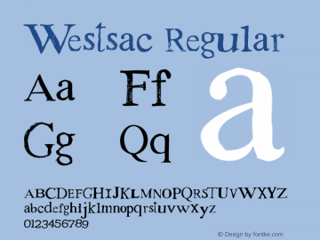 Westsac Regular Version 2.000 Font Sample