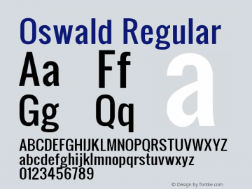Oswald Regular Version 1.000 Font Sample
