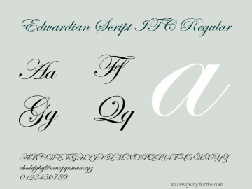 Edwardian Script ITC Version 1.00 Font Sample