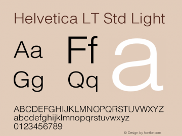 HelveticaLTStd-Light Version 2.030;PS 002.000;hotconv 1.0.51;makeotf.lib2.0.18671图片样张