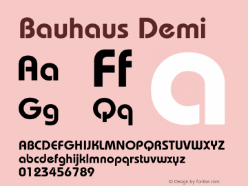 Bauhaus Demi Macromedia Fontographer 4.1 1/11/98 Font Sample