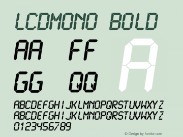 LCDMono Bold Altsys Fontographer 4.0.4 1999/10/30 Font Sample