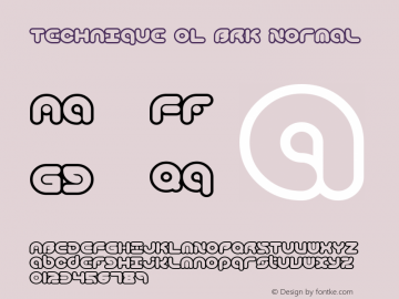 Technique OL BRK Normal Version 2.20 Font Sample