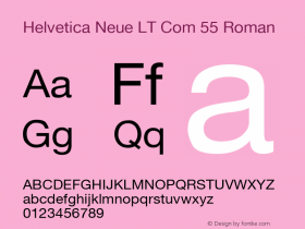 HelveticaNeueLTCom-Roman Version 2.01;2006图片样张
