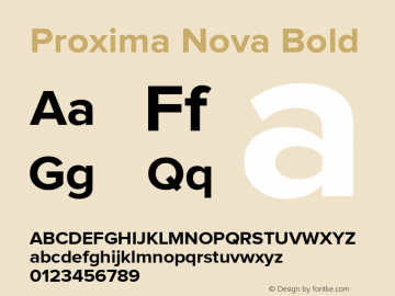 Proxima Nova Rg Bold Version 1.000;PS 001.000;hotconv 1.0.38图片样张