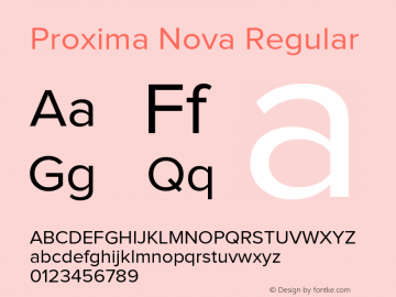 Proxima Nova Rg Regular Version 1.101;PS 001.001;hotconv 1.0.38 Font Sample