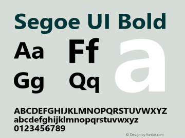 Segoe UI Bold Version 5.27 Font Sample