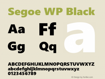 Segoe WP Black Version 1.10 Font Sample