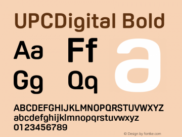 UPCDigital Bold Version 7.00 ; DaMa UPCDigital Bold ; 29-January-2007 Font Sample