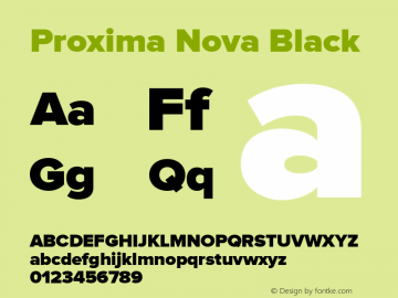 Proxima Nova Bl Regular Version 1.000;PS 001.000;hotconv 1.0.38 Font Sample