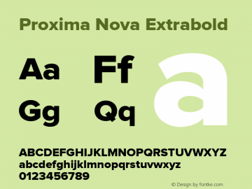 Proxima Nova Th Bold Version 1.101;PS 001.001;hotconv 1.0.38 Font Sample