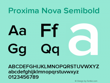 ProximaNova-Semibold Version 1.000;PS 001.000;hotconv 1.0.38 Font Sample