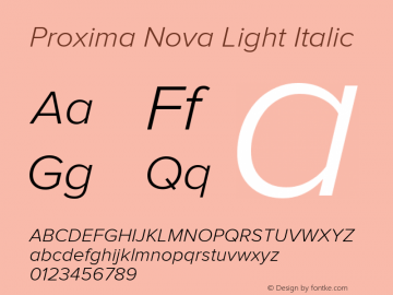 Proxima Nova Lt Light It Version 2.003图片样张