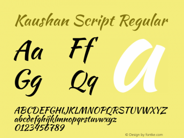 Kaushan Script Version 1.002 Font Sample