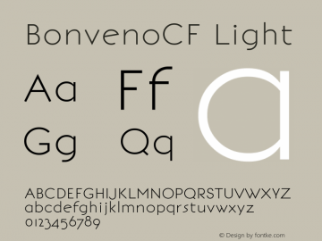 BonvenoCF Light Version 1.1.0 Font Sample