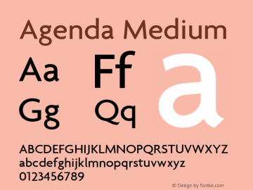 Agenda Medium 001.000 Font Sample