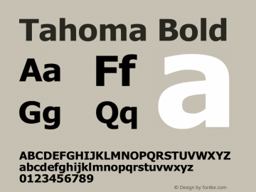 Tahoma Bold Version 6.91 Font Sample