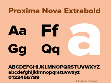 Proxima Nova Th Bold Version 1.101;PS 001.001;hotconv 1.0.38 Font Sample