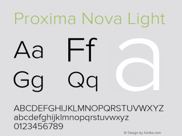 Proxima Nova Lt Regular Version 1.000;PS 001.000;hotconv 1.0.38 Font Sample