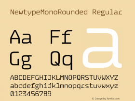 NewtypeMonoRoundedReg Version 1.001 Font Sample